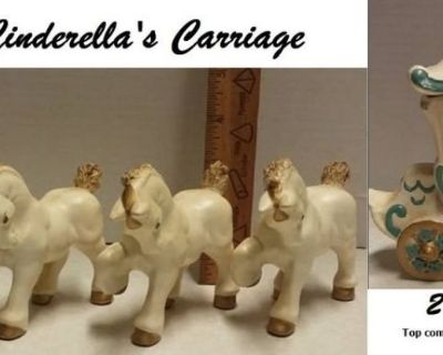 Ceramic Cinderella's Carriage w/4 Horses