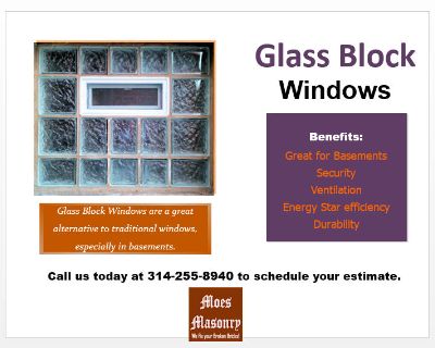 Glass Block Windows for Basements | Moes Masonry St Louis