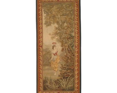 19th Century French Aubusson Tapestry, Finely Woven, Nude Woman, Soft Colors