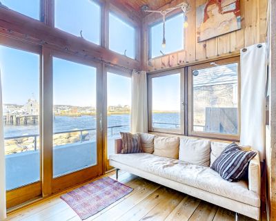 Avg / night: $311. Rustic Oceanfront Studio on Rockport Harbor, Wifi, Loft | Located in Rockport, MA | 4.93 Stars | 0 Bed, 1 Bath | No Pets. No pets. Max 2 guests. Nestled in the charming coastal town of Rockport, MA, this delightful tiny house offers a unique adult retreat with breathtaking views of scenic Motif 1, the ocean, and the harbor. Perfectly designed for those seeking a peaceful geta...