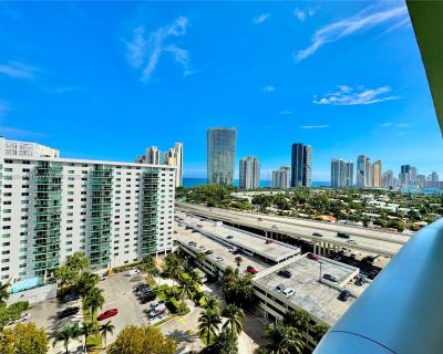 Collins Ave. 1 bedroom 1 bathroom with inter coastal and partial ocean views. Across the street from beautiful Sunny Isles Beaches. Close to shopping, dining and the Aventura Mall. Resort style community pool, gym, recreation room, convenience store, tennis courts, 24 hour valet and security. Maintenance cover water, trash, cable and internet.. 1 Bedroom. 1 Bathroom. 1000 ft