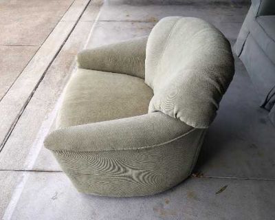 no noticeable holes or tears; fabric needs cleaned