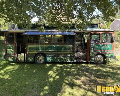 Retro-Style 2021 GMC Chance Street Car Trolley 30' Kitchen Food Truck with Pro-Fire