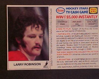 LARRY ROBINSON HOCKEY CARD
