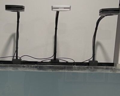 Selling 3 total units: 2 Black + 1 White Each light is in great working condition and ready for your reef setup! New base clamps New 18" rod New lens New fans all replaced last month Connect seamlessly with the AI or Mobius app. Only minor cosmetic marks on the outer casing. I m switching to Radion lights, so these are no longer needed. $175 each PM if interested!