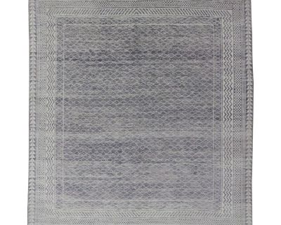 Modern Piled Rug With All-Over Design by Keivan Woven Arts in Gray and Cream 10'1 X 12'0