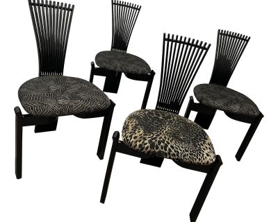 1980s Post-Modern Memphis Style Low Profile Totem Chairs by Torstein Nilsen for Westnofa - Set of 4