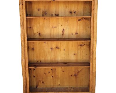 1980s Vintage Pine Wood Bookcase