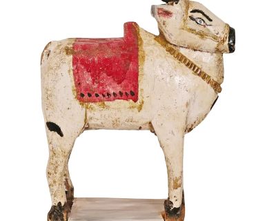 Mid 20th Century Wood Indian Cow Statue