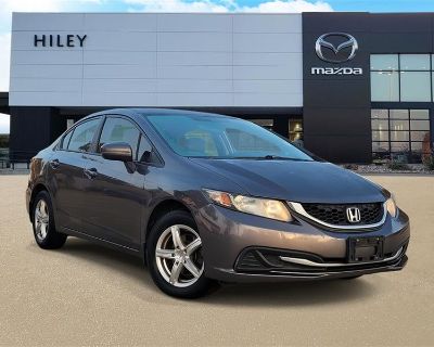 2015 Gray Honda Civic LX CVT 1.8L I4 SOHC 16V i-VTEC Cloth. *Prices do not include reconditioning costs or CPO costs when applicable. Hiley Mazda Volkswagen is located at I-20 and Collins in Arlington. We are right in the middle of the Metroplex, just 20 minutes from Dallas and 20 minutes from Ft. Worth. Awards: * 2015 IIHS Top Safety Pick * 2015 KBB.com Brand Image Awards Kelley Blue Book Bran...