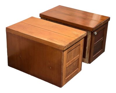 Custom Design Solid Wood Bedside Chests, a Pair