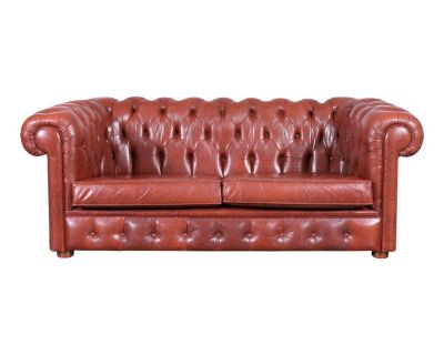 Vintage Leather Chesterfield Loveseat
