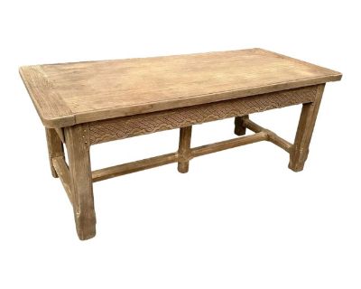 18th Century French Bleached Solid Oak Farm Table or Monastery Dining Table