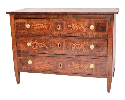 Antique Italian Louis XVI Style Inlaid Chest of Drawers