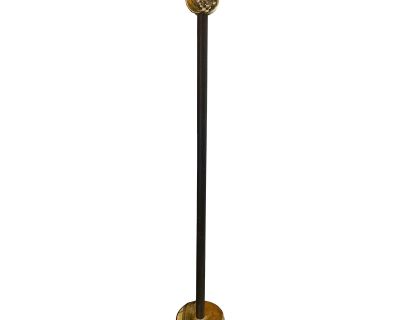 1970s Art Deco Regency Brass Chalice Torchiere Floor Lamp