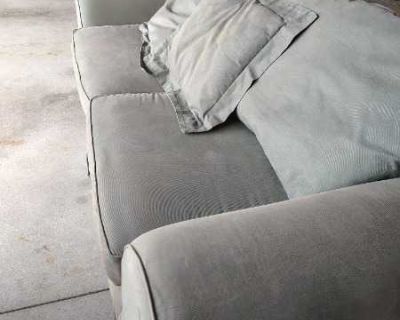 Broyhill sofa; no noticeable holes or tears; fabric needs cleaned