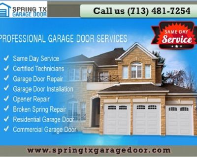 24 Hour | Garage Door Repair Service ($25.95) Spring Houston, 77379 TX