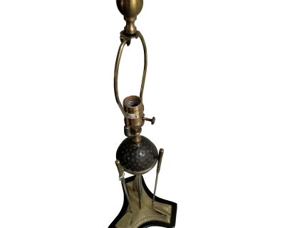 Vintage Brass Golf Theme Table Lamp