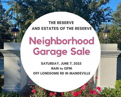 HUGE Neighborhood Garage Sale Multiple HOMES Mandeville The Reserve off Lonesome