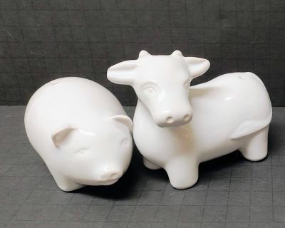 Salt & Pepper Shaker, Farm Cow & Pig