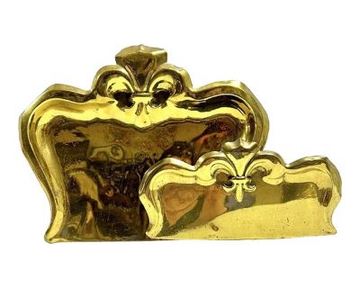 Antique Table Crumber Brass Gold Fleur-De-Lis Decorative Dustpan