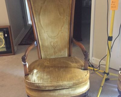 Antique Velvet High Back Chairs