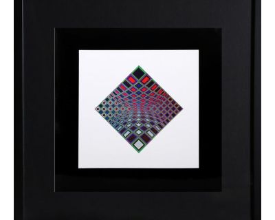 Victor Vasarely, Ond Kett, Offset Lithograph
