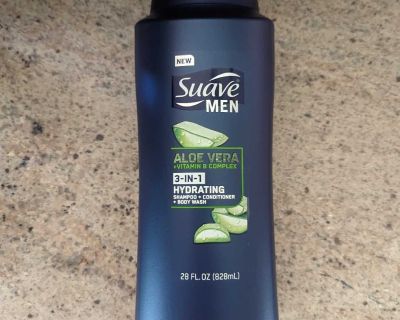 New: Suave Men 3-in-1 Shampoo + Conditioner + Body Wash with Aloe Vera & Vitamin B Complex, 28 oz