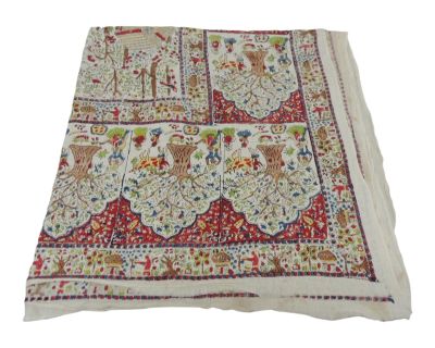 Vintage Red and Green Qalamkar Indian Cloth