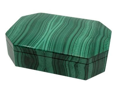 1970s Malachite Box Marked Asprey