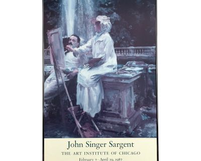 John Singer Sargent “The Fountain” Museum Exhibition Poster 1987, Framed