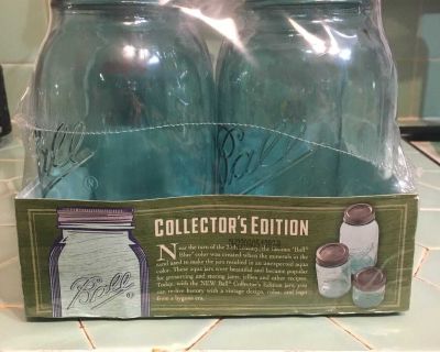 Blue collectors edition ball mason jars