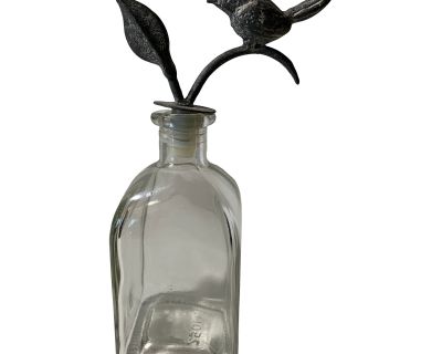 1970s Bird Finial Glass Jar