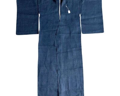 Early 20th Century Japanese Woven Asa Double Ikat Summer Usumono Kimono Provenance