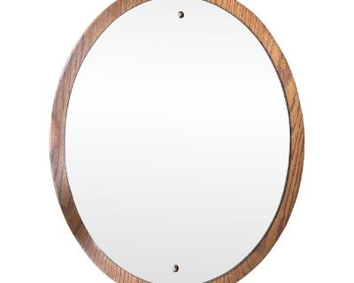 Vintage 1983 Pace Industries Oak Vanity Oval Mirror