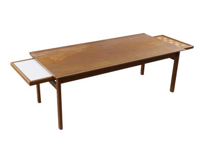 1960s Teak Coffee Table With Pull Out Chess Board by Tove + Edvard Kindt Larsen