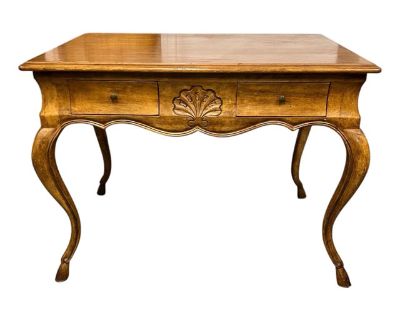 Vintage French Provincial Oak Two Drawer Side, Coffee Table or Nightstand by Bodart