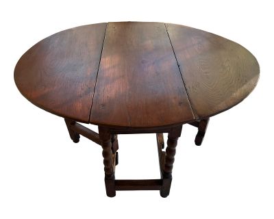 Antique 18th Century English George III Chestnut & Oak Wood Gate Leg Table