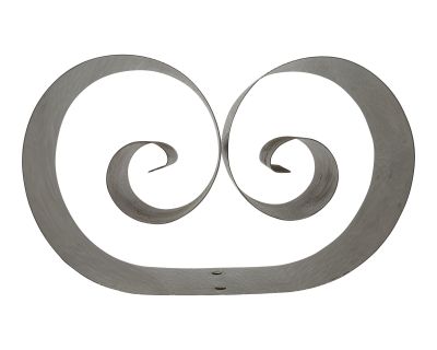 Vintage Art Deco Steel Scroll Tension Bookends Leather Metal Letter Holder Desk Accessory
