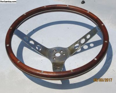 Vintage Walnut Steering Wheel Old School