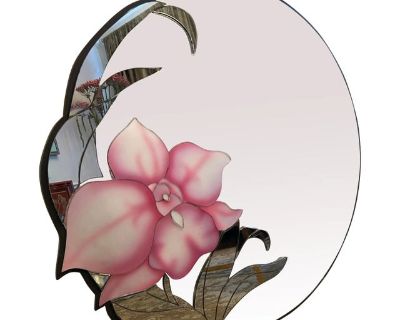 1980s Signed David Marshall Art Glass Mirror