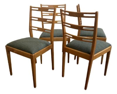 Vintage Mid-Century Swedish Modern Birch Dining Chairs - Set of Four Restored