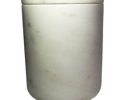 Vintage Pottery Barn Solid White Marble Urn Canister