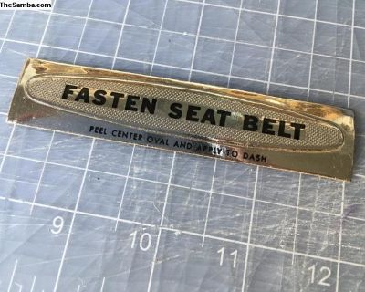 NOS Fasten Seat Belt Foil Sticker Dashboard Decal