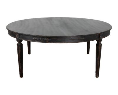 Large Round Swedish Black Dining Table, Reproduction