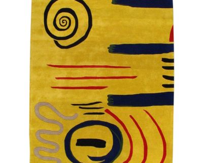Pasargad Modern Hand Tufted Wool Yellow Area Rug - 8' X 10'