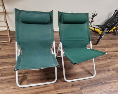 Green foldable chairs