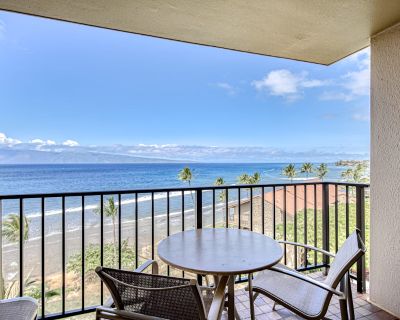 Avg / night: $269. Waterfront Condo Just Steps from the Beach - Resort Pools, Hot Tubs & More | Located in Lahaina, HI | 4.21 Stars | 1 Bed, 1 Bath | No Pets. No pets. Max 4 guests. Peace and relaxation are exquisitely delivered at this one-bedroom, one-bathroom condo at the gorgeous Kaanapali Shores, one of Maui's landmark beachfront resorts. Peer out over the golden sand beach with stunning s...