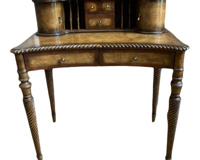 Vintage Hekman Furniture Company Burl Wood Writing Desk