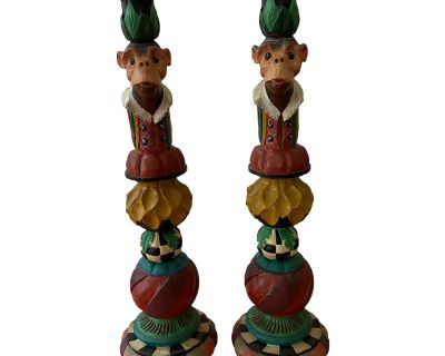 Handmade Set of 2 Candlesticks by Peggy Fairfax Hedrick, 1998